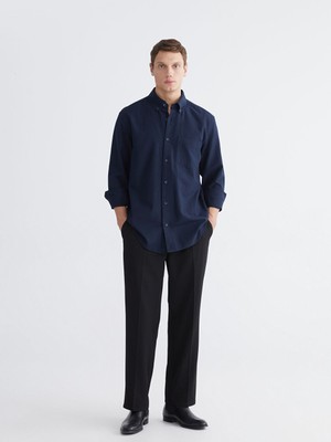 Lcw Lacivert Regular Fit Uzun Kollu Erkek Gömlek