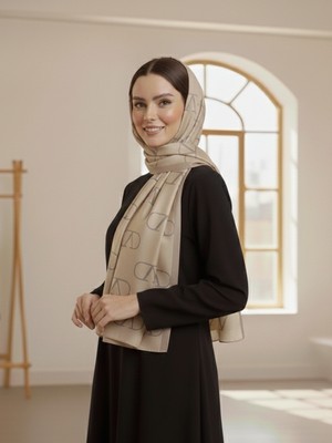 La Fien Kadın V Desenli Çift Taraflı Şal - Jakarlı Yumuşak Dokulu