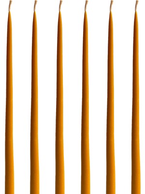 PremiumPort Doğal Petek Bal Mumu Mum, 6'lı Konik Şamdan Seti, Dekoratif ve Sıcak Atmosfer