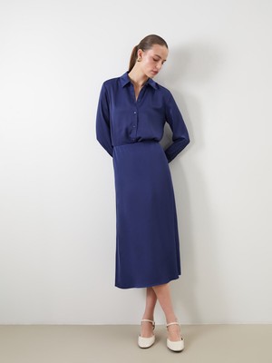 Lc Waikiki Yeni Sezon Standart Fit Düz A Kesim Saten Kadın Etek