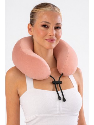 Comfy Touch Ortopedik Seyahat Yastığı Visco Boyun Yastığı - Somon