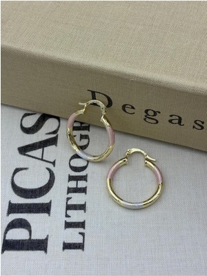 Hedef Bijuteri Gold Üzeri Üç Renkli Küçük Halka Küpe