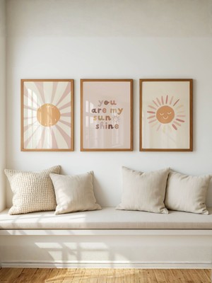 Fuart.Co You Are My Sun Shine 3lü Dijital Baskı Poster (Çerçevesiz)