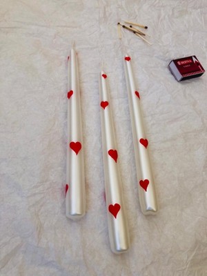 PremiumPort Inci Renk Varaklı 2026 Şamdan, Sevgililer Günü Için Özel Dekorasyon