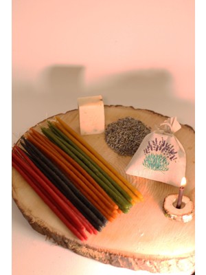 PremiumPort Ritüel Mum Seti, 5 Renk, 50 Adet, 20 Cm, Büyülü ve Huzur Verici