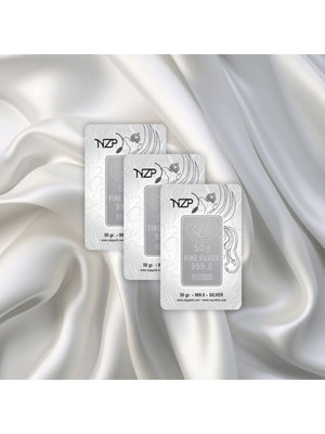 LEVA GOLD 3 Adet 50 gr Nizipli Gümüş Külçe