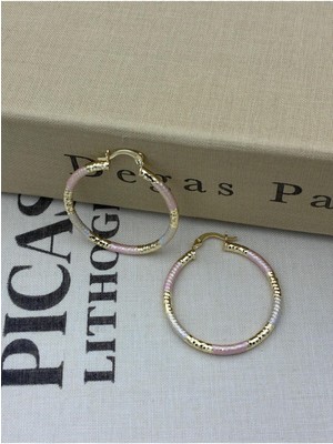 Hedef Bijuteri Gold Üzeri Üç Renkli 4,5 cm Çaplı Büyük Halka Küpe