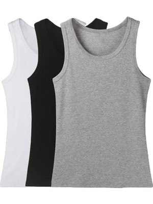 Tutku Erkek Ribana Klasik Atlet 6'lı Paket Çok Renkli Siyah Gri Beyaz XL/2XL Esnek Kumaş