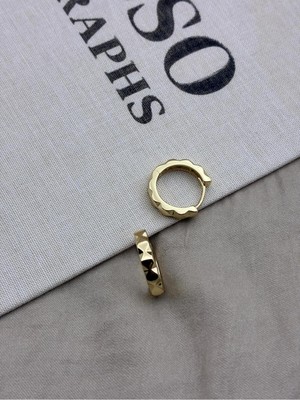 Hedef Bijuteri Gold Renk Halka Model Üzeri Dalgalı Basic Model Küpe CM34