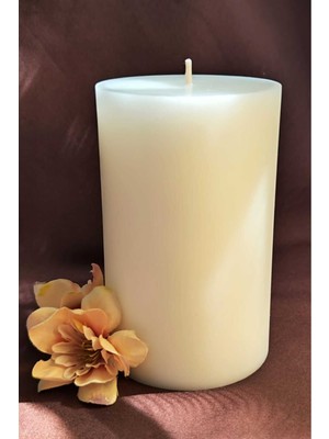 PremiumPort Büyük Beyaz Kütük Mum - Süper Blok 550 Gr. ile Huzur ve Sıcaklık