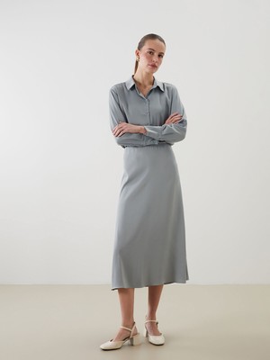 Lc Waikiki Yeni Sezon Standart Fit Düz A Kesim Saten Kadın Etek