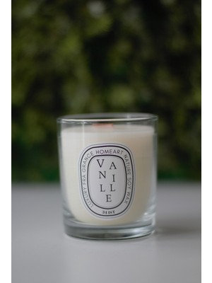 PremiumPort Vanilya Kokulu Ahşap Fitil Bardak Mum Soya Wax