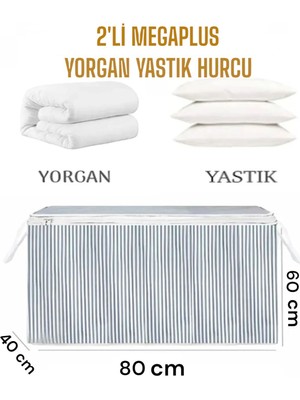 Helen's Home 2 Adet Megaplus Yorgan Yastık Hurcu En Büyük Boy Hurç Sandık Tipi Hurç