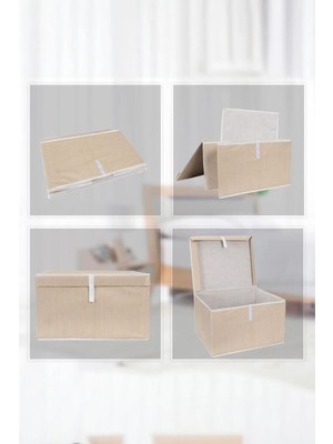 Helen's Home 4 Adet Kapaklı Kutu Hurç 50X40X30 cm Large