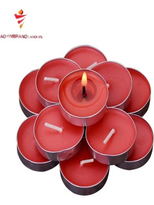 PremiumPort Kırmızı Yuvarlak 5'li Yer ve Masa Mum Seti, Şık Dekorasyon Parçası