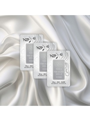 LEVA GOLD 3 Adet 100 gr Nizipli Gümüş Külçe