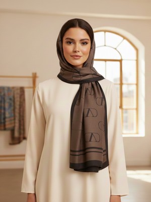 La Fien Kadın V Desenli Çift Taraflı Şal - Jakarlı Yumuşak Dokulu