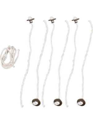 PremiumPort Kandil Fitil Kopçalı Set, 6 Adet, 3 mm Kalınlık, 1 Metre Yedekli