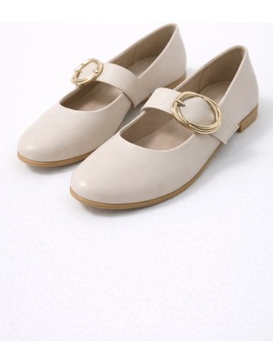 Slipcat Kadın Günlük Rahat Babet Kalın Kemerli Kadın Babet