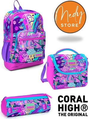 Coral High Grafiti Desenli 3’lü Okul Çanta Seti