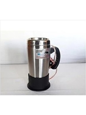 Gross 12 Volt Araç Su Isıtıcı Termos Krom Kaplama 500 Ml Su Kapasitesi İle Pratik Kullanım