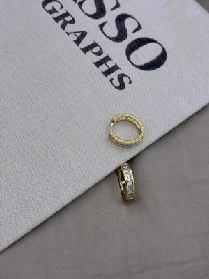 Hedef Bijuteri Gold Renk Zirkon Taş Detaylı Halka Küpe CM172