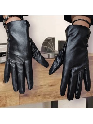 Özyıldırım Çarşı Pazar Kadın Dışı Deriİçi Pamuklu Standart Beden Dokunmatik Uyumlu Eldiven