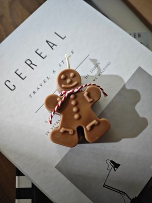 PremiumPort Zencefilli Kurabiye Adam Şeklinde Dekoratif Mum, Sıcak ve Hoş Atmosfer Için