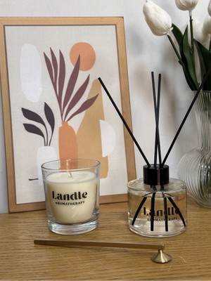 PremiumPort Eşsiz Çubuklu Oda Kokusu ve Soya Bardak Mum Hediye Seti