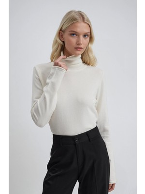 Lijuri Premium Kumaş Boğazlı Triko Kazak 1404