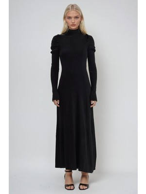 Lijuri Balon Kollu Balıkçı Yaka Triko Elbise 2007