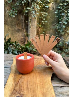 PremiumPort Ahşap Mum Fitili ve Yapışkanlı Fitil Sehpası 12 Adet, 6 Farklı Love Yazısı