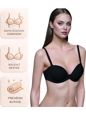 Bipamuk Kadın Iç Giyim Mikro Fasülye Push Up Sütyen Doğal Dolgun Gösteren Destekli Model