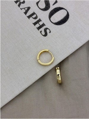 Hedef Bijuteri Gold Renk Basıc Yassı Model Halka Küpe CM178