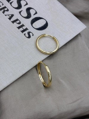 Hedef Bijuteri Gold Renk Basıc Yuvarlak Halka Küpe CM145