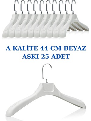 Manken İstanbul 25 Adet Soft Beyaz Abs Plastik Askı Ceket Elbise Askısı Kıyafet Askısı Gömlek Askısı
