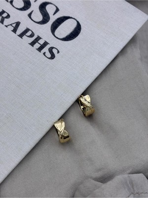 Hedef Bijuteri Gold Renk Basıc Kıvrımlı Sonsuzluk Model Küpe CM151