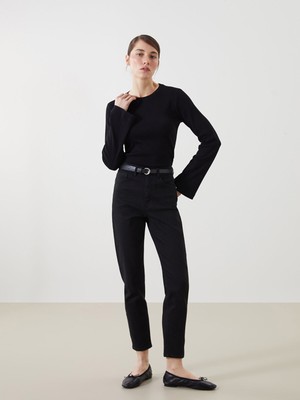 Lc Waikiki Yeni Sezon Beli Kemerli Mom Fit Kadın Jean Pantolon