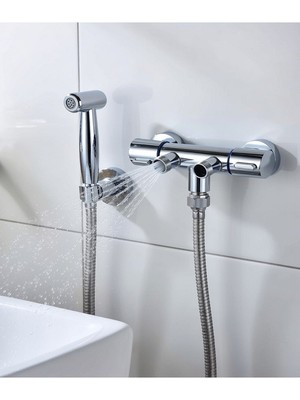 Çift çıkışlı Taharet Musluğu