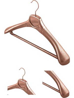 Manken İstanbul 5 Adet Plastik Bakır Renk Yüksek Kalite Ceket Askısı,elbise Askısı,takım Elbise Askısı