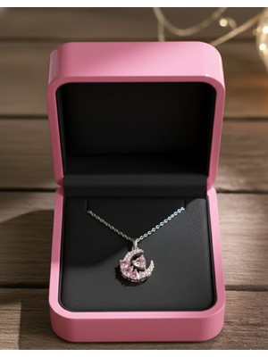 Hilal Taşlı Çelik Kolye