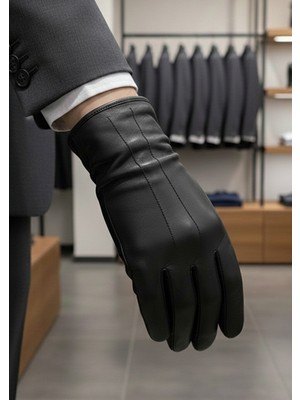 Erkek Deri Klasik Siyah Eldiven | Şık Tasarım Model