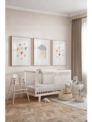 Fuart.Co Sevgi Yağmuru 3lü Çocuk Odası Poster Seti (Çerçevesiz) Sccfu