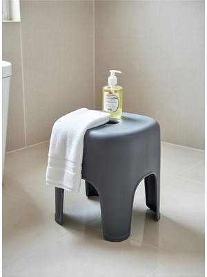Banyo Taburesi Hasta Yıkama Taburesi Kaymaz Taban Siyah ve Beyaz