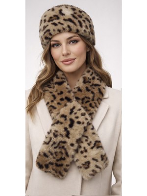 Ekstore Kadın Peluş Kalpak ve Atkı Seti 2li Set