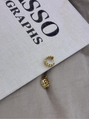 Hedef Bijuteri Gold Renk Basıc Sarmaşık Detay Halka Küpe CM163