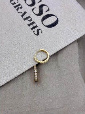 Hedef Bijuteri Gold Renk Sekiz Taşlı Yuvarlak Halka Küpe CM176