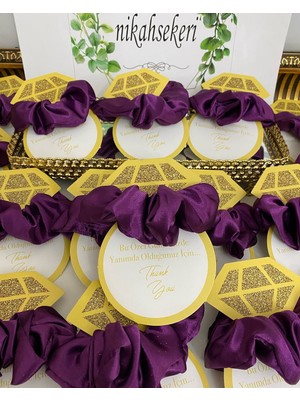 Siyah Lale Kına Tokası Hediyelik Mor - 50 Adet