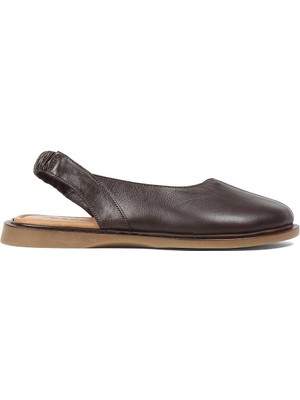 Celal Gültekin Kadın Kahverengi Bilekten Lastikli Deri Sandalet