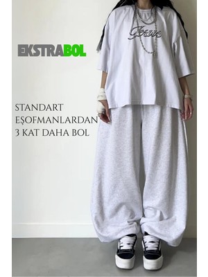 Vladivosto Ayarlanabilir Paça Stoperli Ekstra Yüksek Bel 2 Iplik Oversize Eşofman Altı